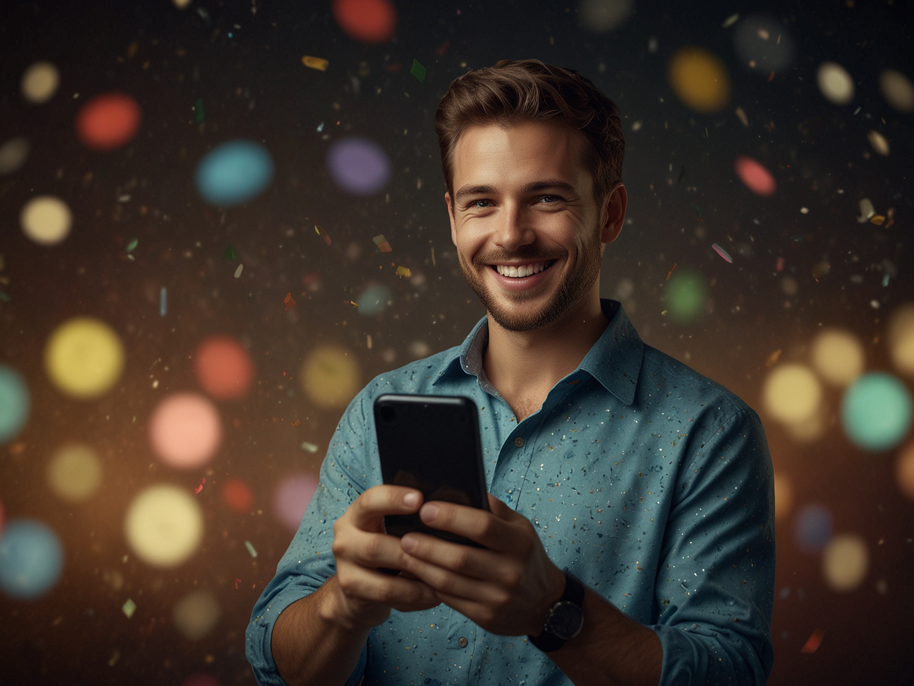 Usuario celebrando bono de bienvenida