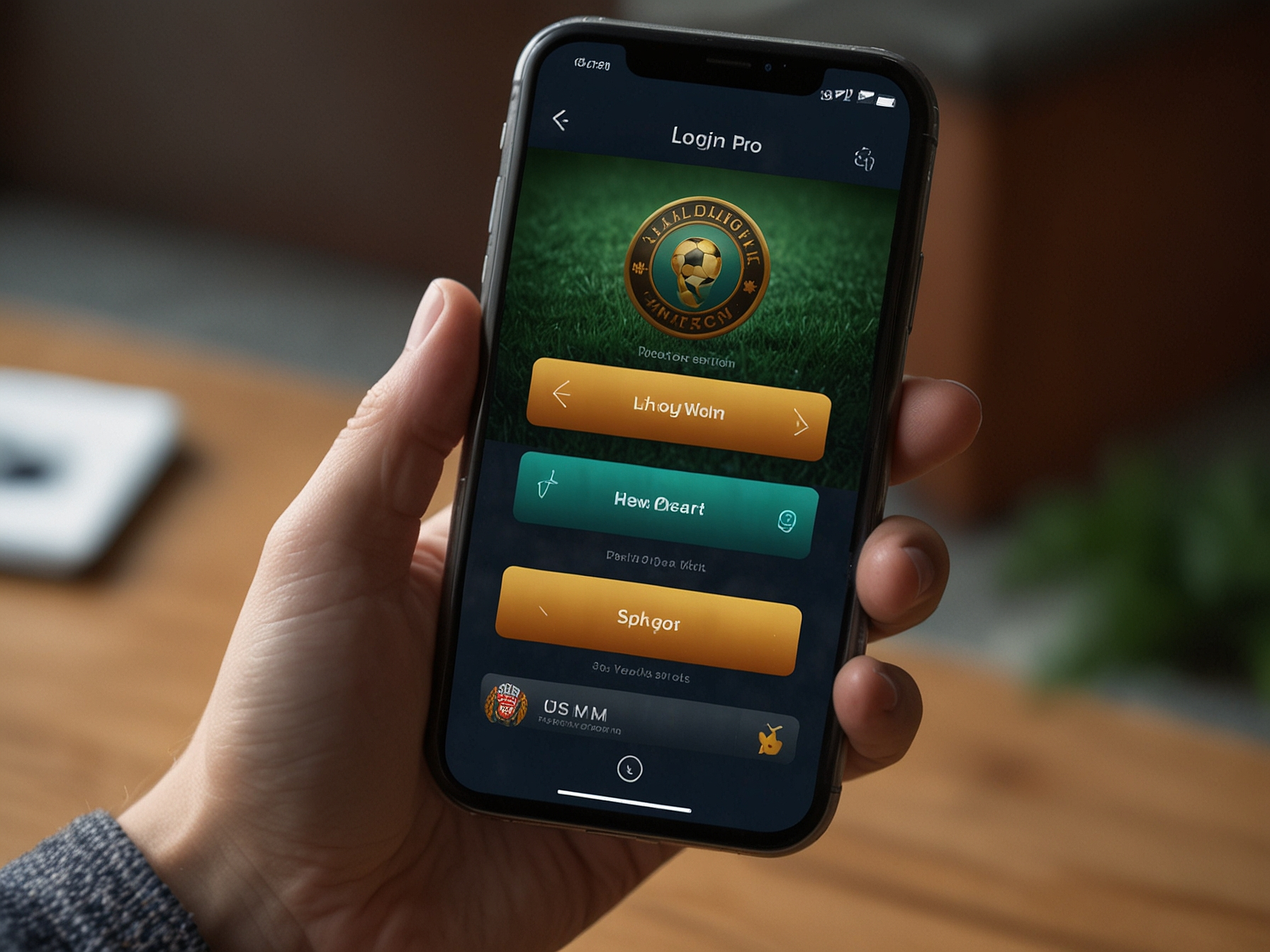 Pantalla de inicio de sesión en dispositivo móvil